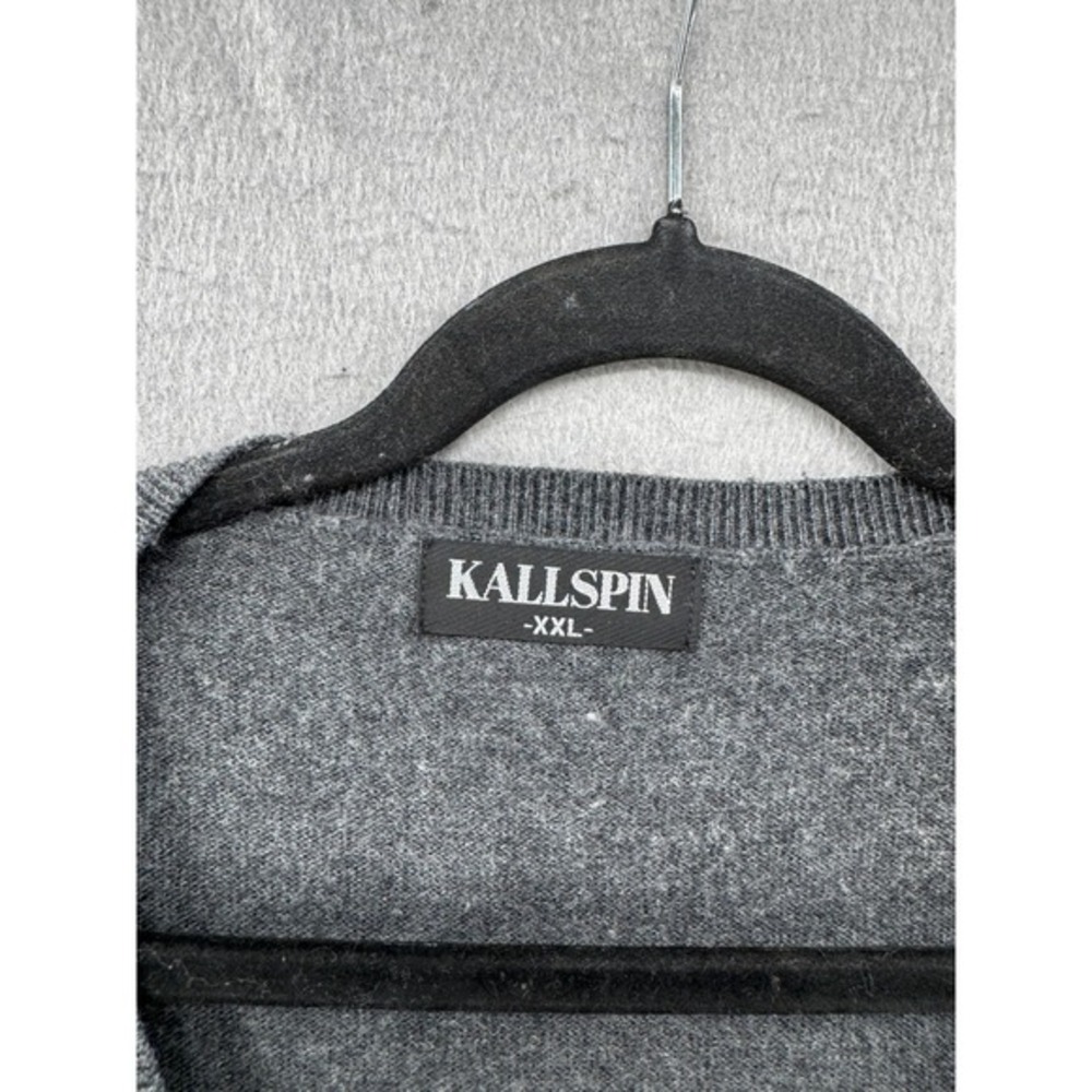 Kallspin Sweater Vest Size XXL Gray Wool Blend Soft Lightweight Academia Neutral - Picture 2 of 9